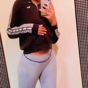 SOLD 🚫 Black VS Pink Quarter Zip